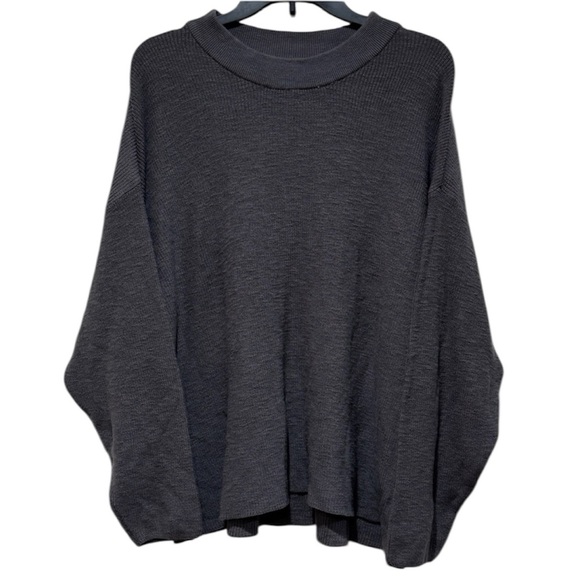 Free People Sweaters - Free People Beach Grey Knit Sweater Small S Petite Lightweight Oversized Cozy